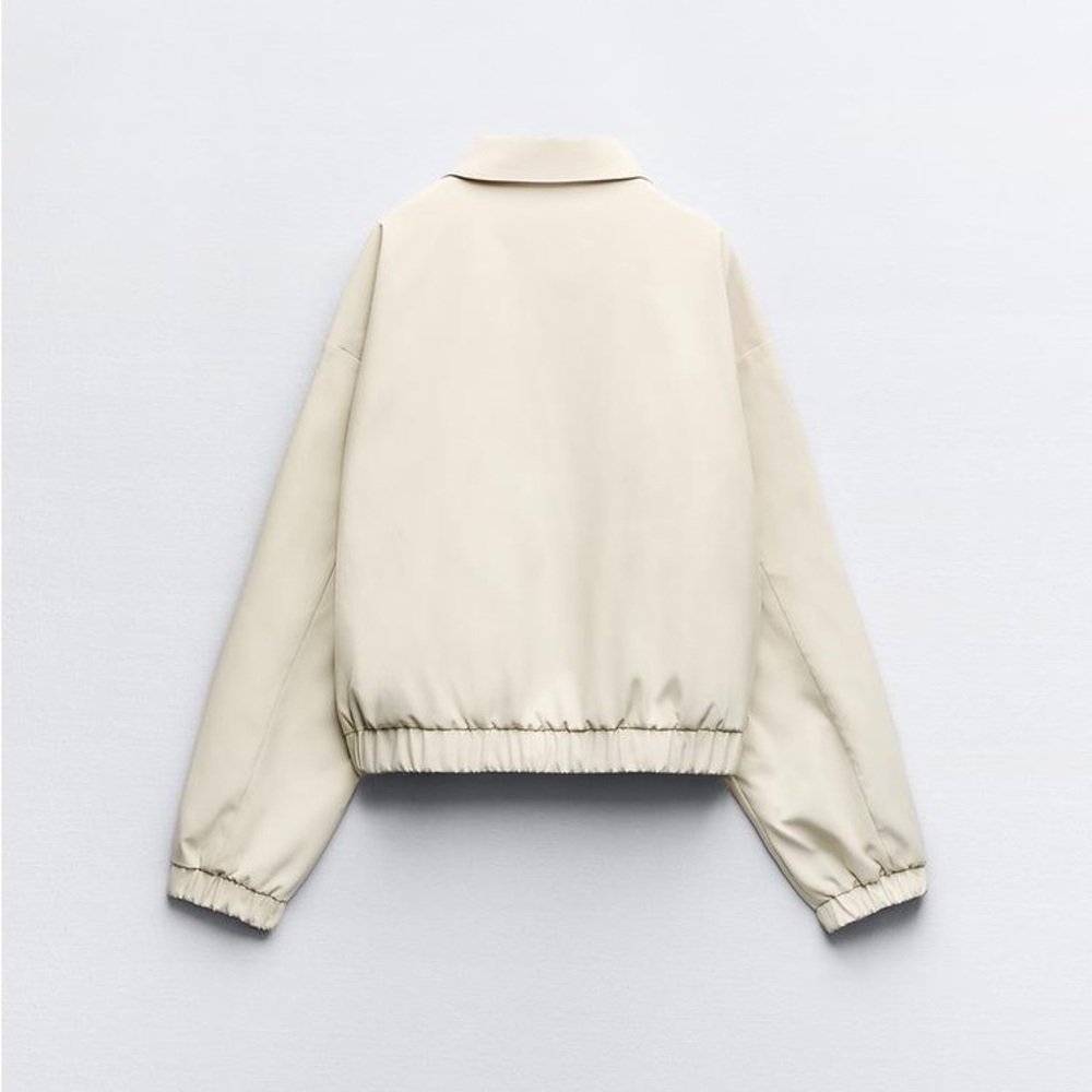 Zara bomber Jacket coat casual cream zip up collar - Picture 7 of 9